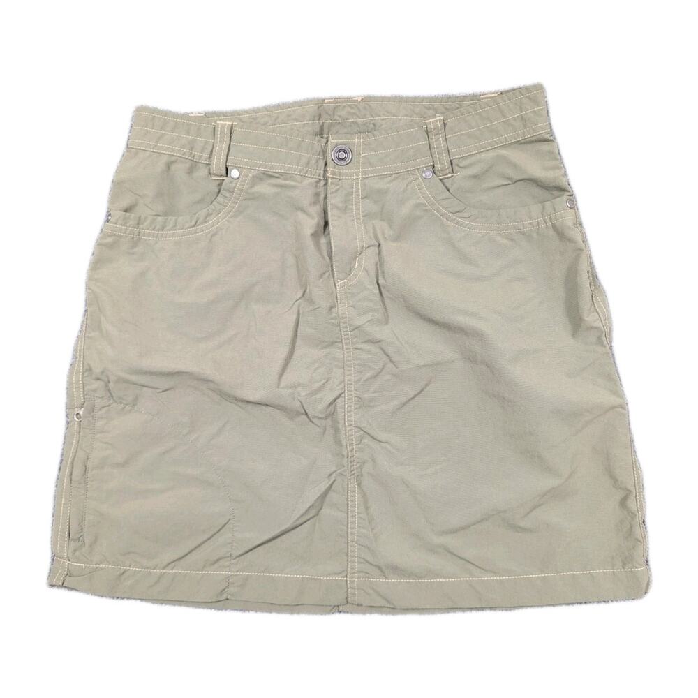 Kuhl Splash Skirt Women's 10 Dark Green Outdoor Utility Hiking Casual Rip Stop